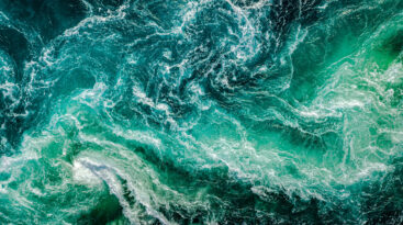 Waves Of Water Of The River And The Sea Meet Each Other During High Tide And Low Tide.