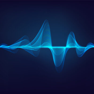Abstract Digital Green Blue Equaliser, Sound Wave Pattern Element